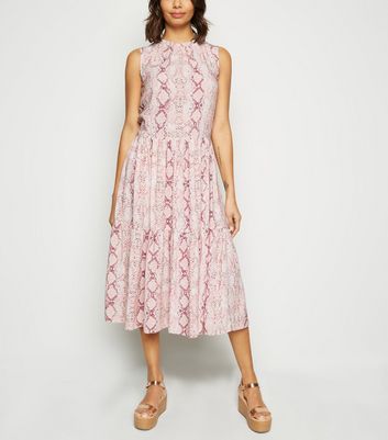 Purple Leopard Print Knee Length Dress
